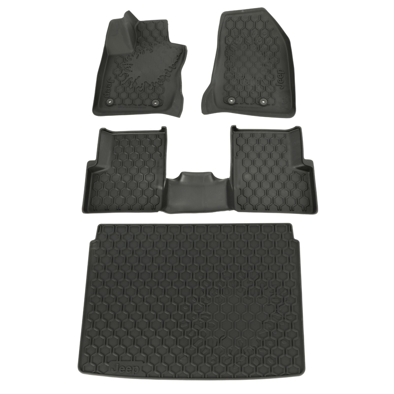 20152018 JEEP RENEGADE RUBBER SLUSH FLOOR MATS & REAR CARGO TRAY SET
