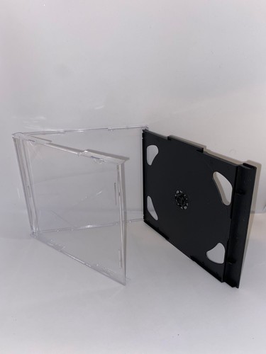 10 coques à bijoux double CD 10,4 mm standard pour 2 CD avec plateau pliant noir HQ AAA - Photo 8/24