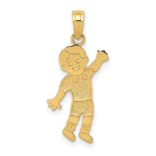 14k Yellow Gold Boy Pendant Perfect Gift for Her