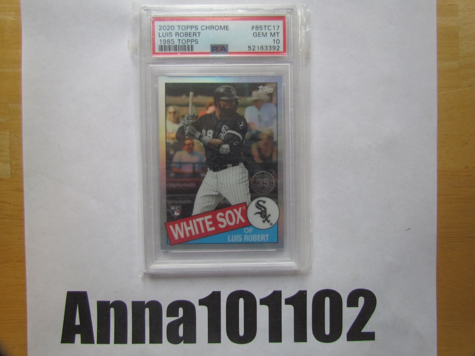 2020 Topps Chrome Luis Robert 1985 Topps Rookie RC #85TC-17 PSA 10 White Sox