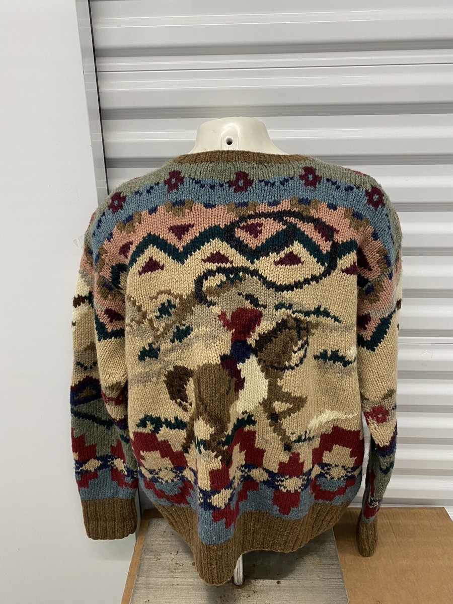 Rare Vintage Polo Ralph Lauren Cowboy Handmade Wool Sweater | eBay