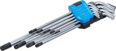 BGS Winkelschlüssel-Satz | extra lang | T-Profil (für Torx) mit Bohrung T10 -...