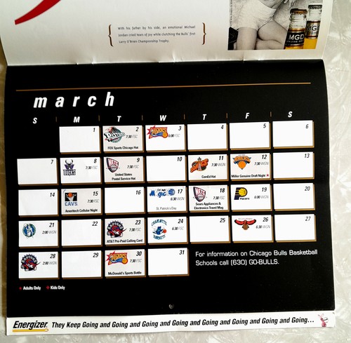 1998-1999 World Champion Chicago Bulls Calendar - Picture 3 of 5