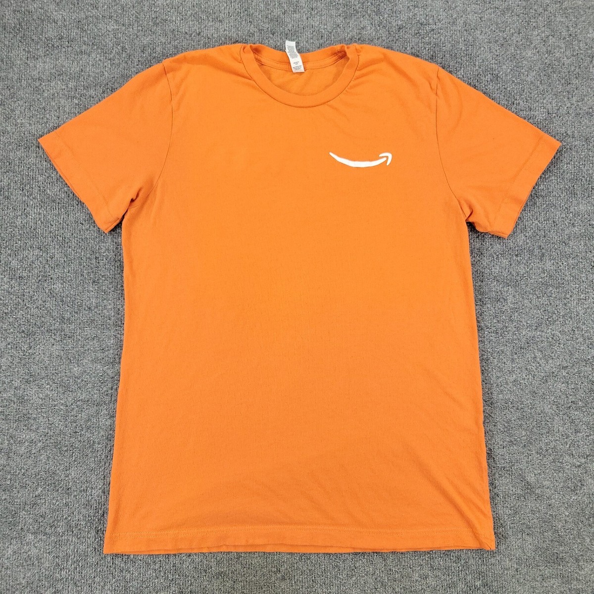 Amazon Shirt Women's Large Orange Logo Volunteer Graphic Tee Short Sleeve  Top