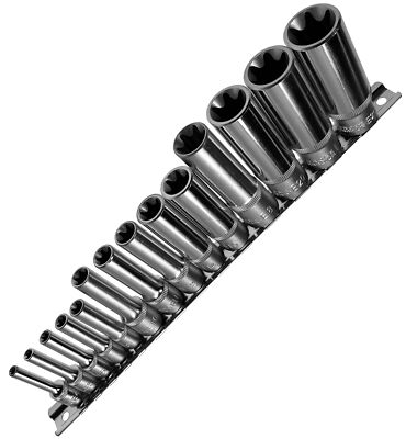 14 x Lange Stecknuss aussen TORX Nüsse E-PROFIL E4-E24 (1/4'' 3/8'' 1/2'' Antrieb)