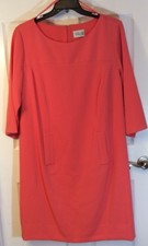 Eliza J Women Plus Size 22W  Dress Orange 3/4 Sleeves, 2 Lined Pockets Polyester