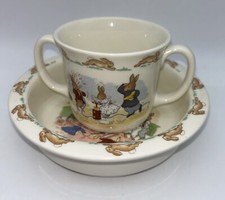 Royal Doulton Bunnykins Cereal Bowl And Double Handled Mug New With Tag.