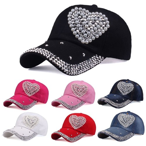 Gorra De Béisbol Unisex Con Rhinestones - Ajustable (56-58 Cm), Tela De Algodón, Brillante - Para Deporte, Viaje, Diario