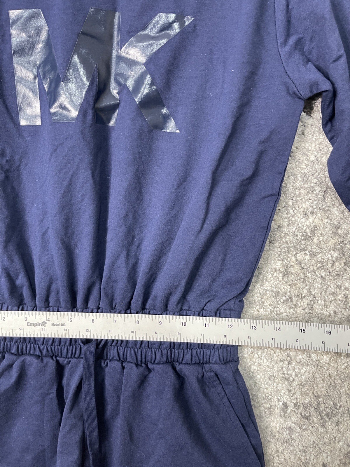 Michael Kors Off the Shoulder Jumpsuit Romper Jumper Navy Blue Size XS thumbnail 6