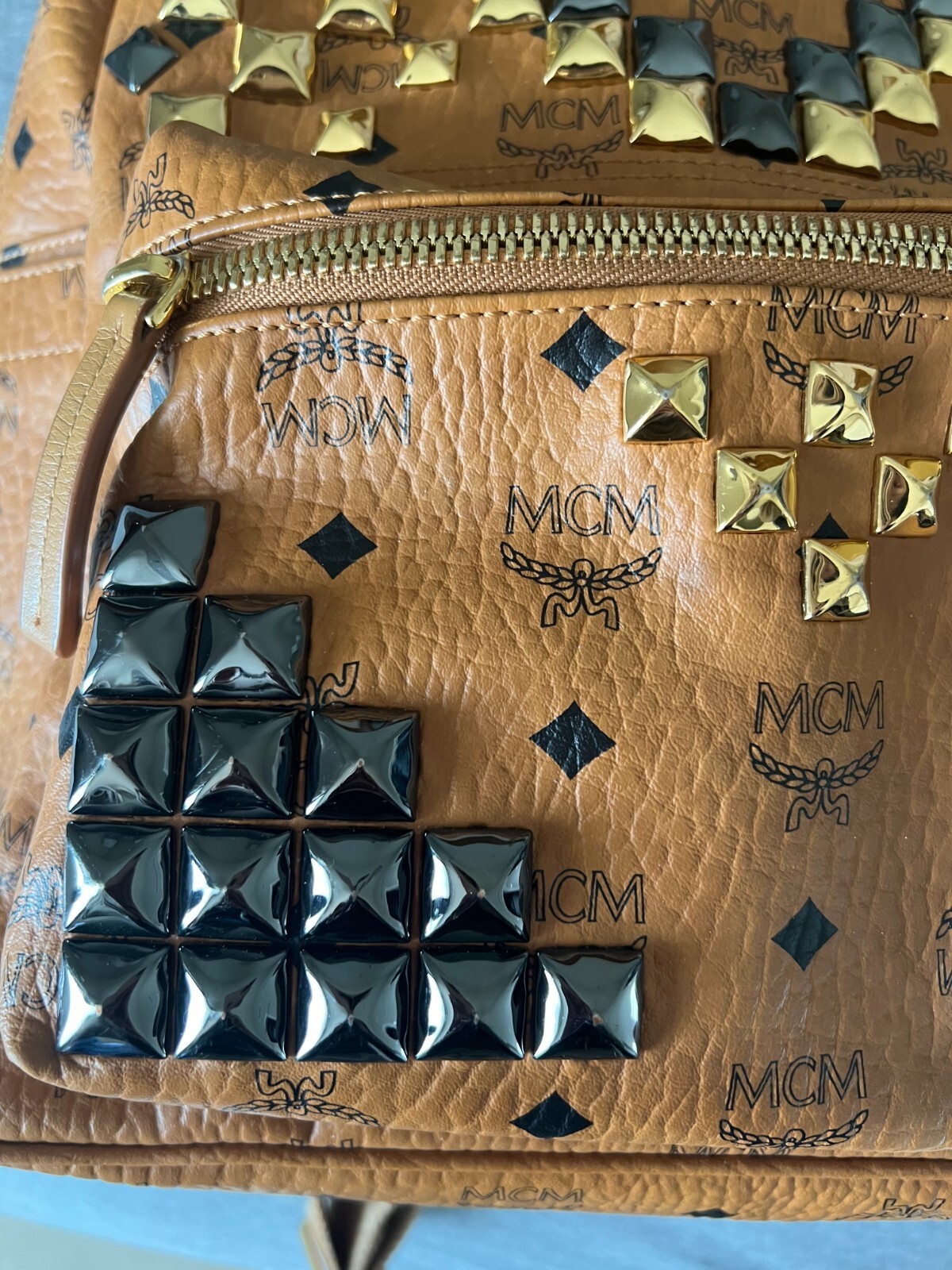 MCM Studs Backpack Rucksack Logogram MMK5SVE18CO0… - image 3