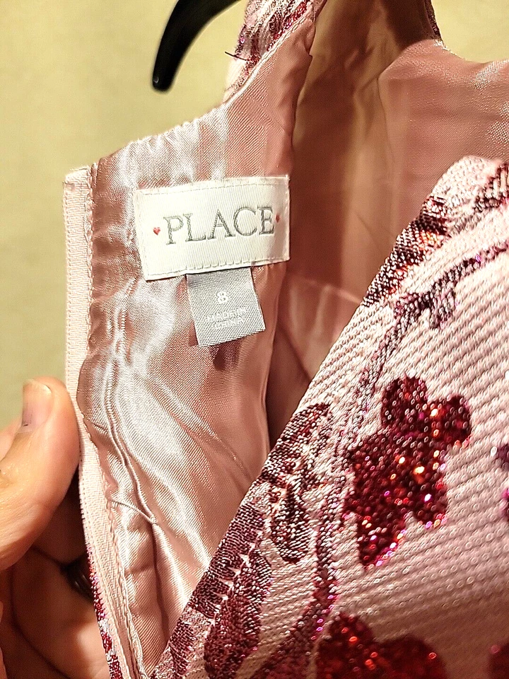 Детское место розовый металлический цветочный праздник платье размер 8 - Изображение 3 из 4