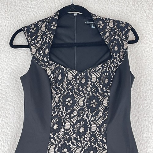 Cynthia Rowley Black Floral Lace Sheath Dress Womens Cap Sleeve Size 8 - Picture 2 of 10