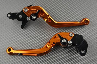 Bremshebel Kupplung Klappbar CNC Orange für Yamaha MT09 MT-09 2017