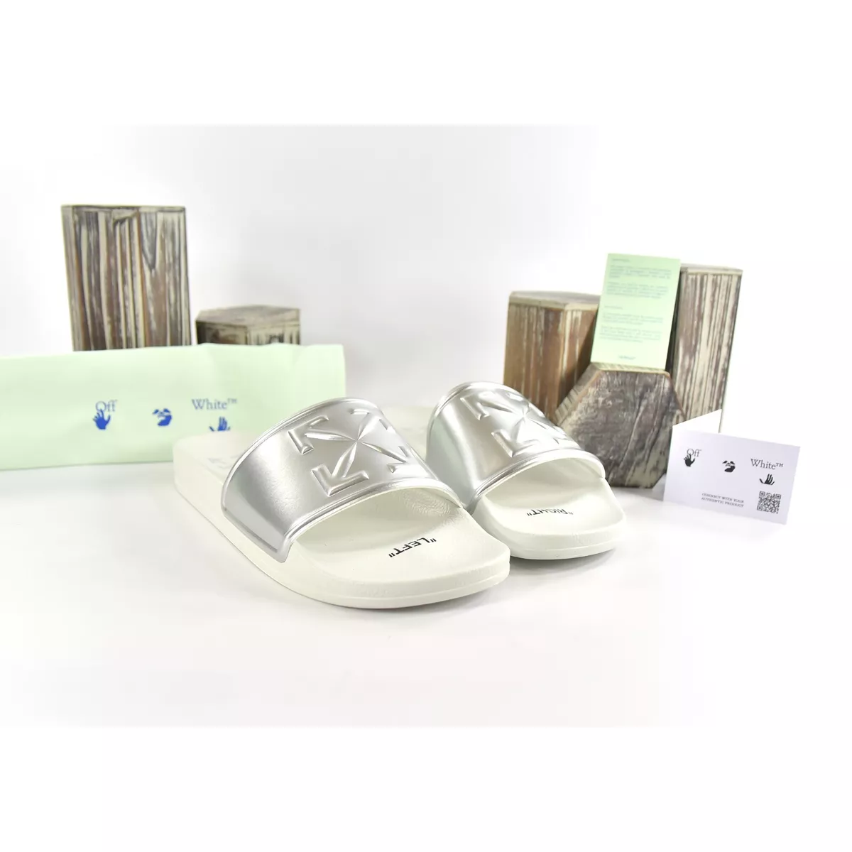 White and silver slides sales