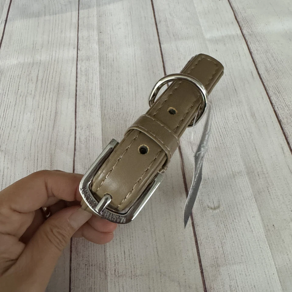 Collar de perro Martha Stewart beige hebilla de cuero talla 16 cuello talla 14,5 - 17,5 pulgadas Foto 3 de 4