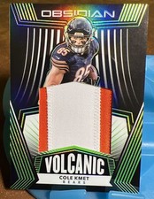 2020 Obsidian Volcanic Materials Electric Etch Green #18 Cole Kmet /50