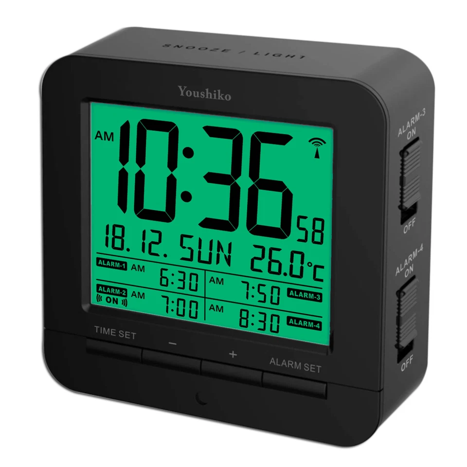 Radio Controlled 4 x Times Alarm Clock ( Offical UK version ) with Back Light - Image 4 of 4