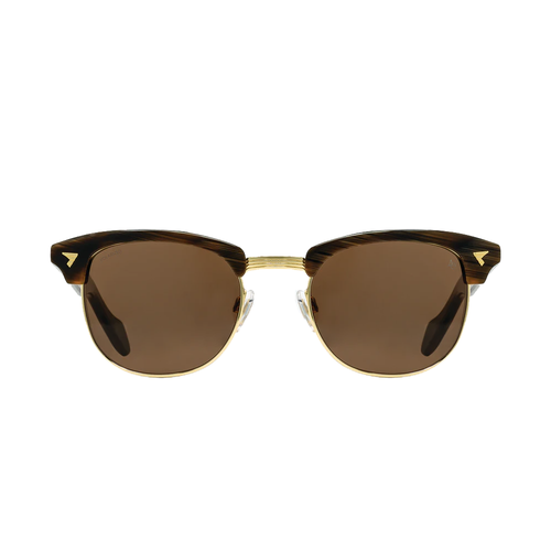 American Optical Sirmont Browline Chocolate Gold 51mm Sunglasses - 第 1/3 張圖片