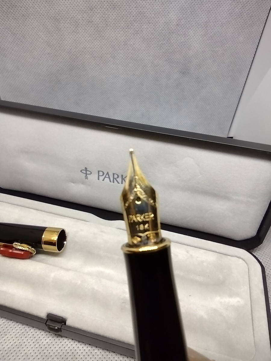 筆記具 parker sonnet 18k-750 Parker Sonnet Fountain Pen - Brown Lacquer Pink Gold Trim