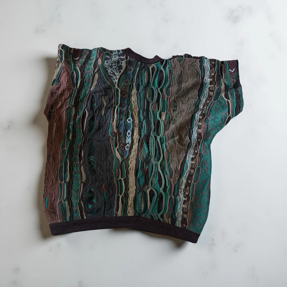 Vintage Mens XL Coogi Sweater Blues, Greens, Browns And Purple YT12 - Image 2 of 4