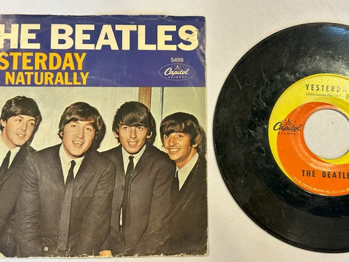 The Beatles Yesterday Act Naturally 45 Vinyl Capital Record Picture Sleeve 5498