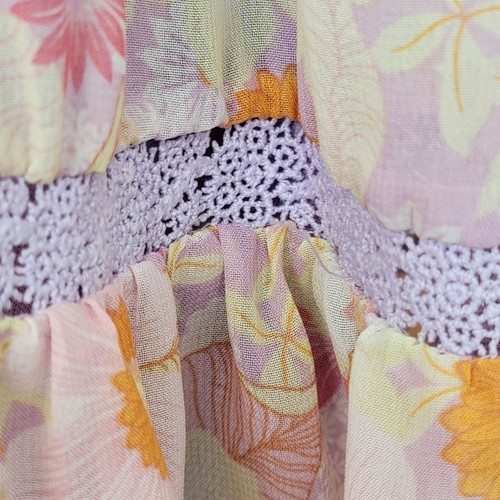 Taylor Dress 14 Pastel Floral Chiffon Puff Sleeve Smocked Coquette Soft Girl - Picture 6 of 16