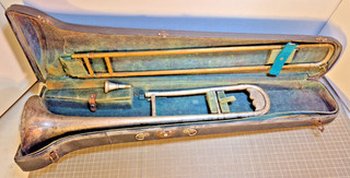 Antique Honeycombe & Sons Varsity Trombone w/Mouthpiece & Case Madison Wisconsin