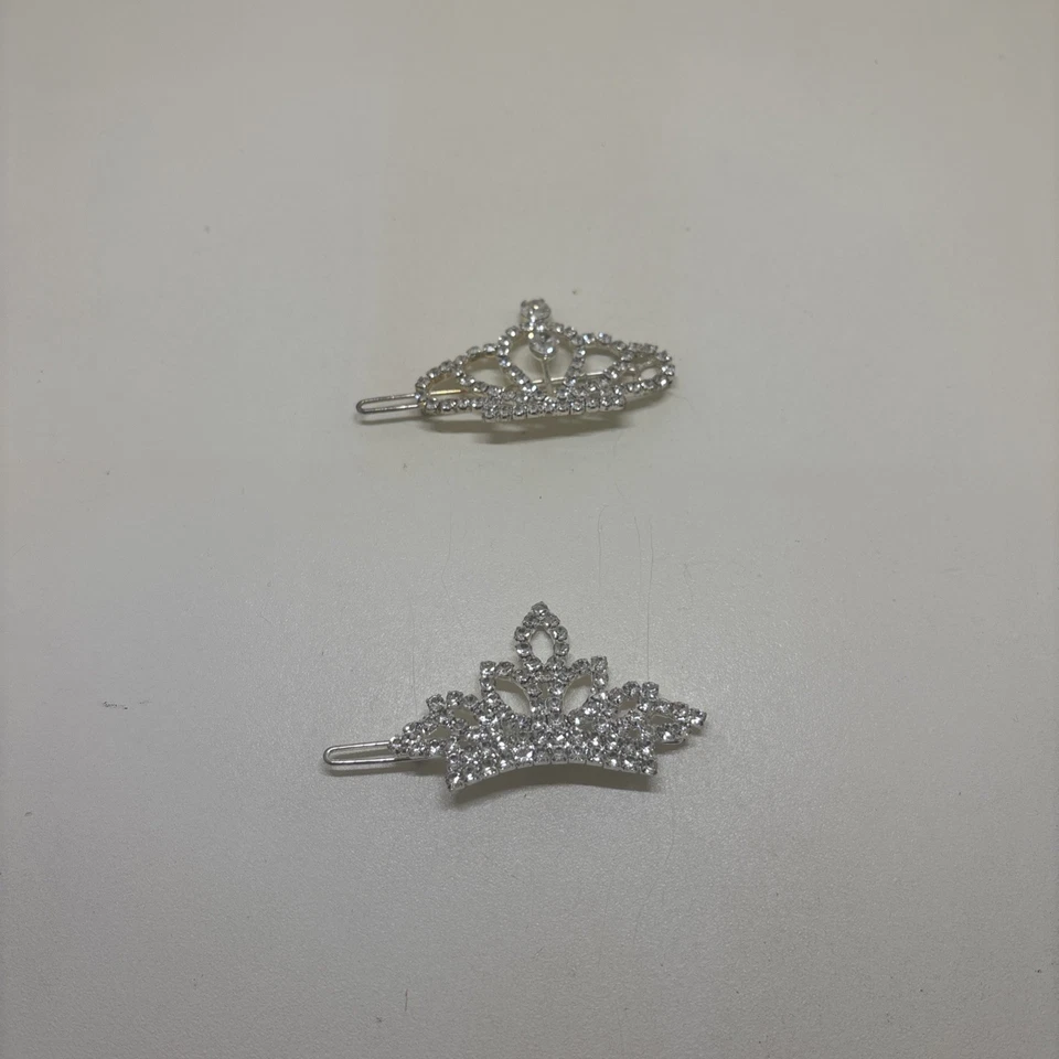 Pinzas para el pelo de tiara de perro 2 piezas - Correas corona de diamantes de imitación accesorios para cachorros Foto 2 de 4