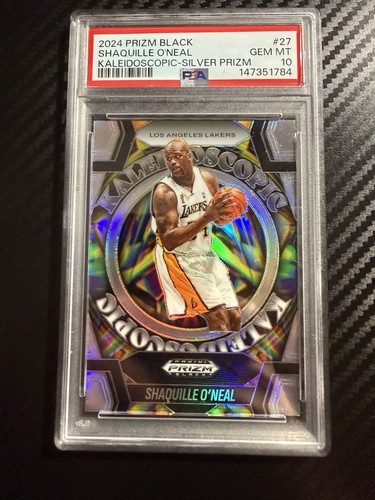 Panini 2024-25 Prizm Black Shaquille O'Neal Kaleidoscopic #27 Silver PSA 10