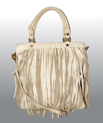 B-LOW THE BELT Twiggy Fringed Crossbody Leather Convertible Tote
