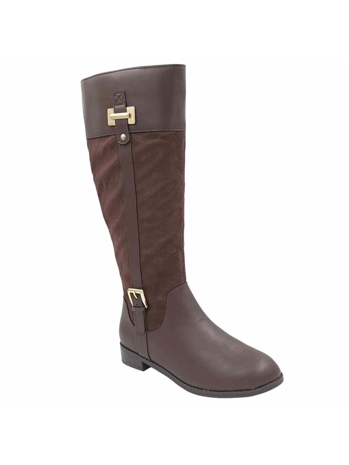 KAREN SCOTT Womens Brown Wide Calf Deliee2 Toe Block Heel Riding Boot 7.5 M WC