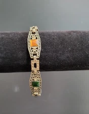 Vintage Art Deco style gold tone bracelet