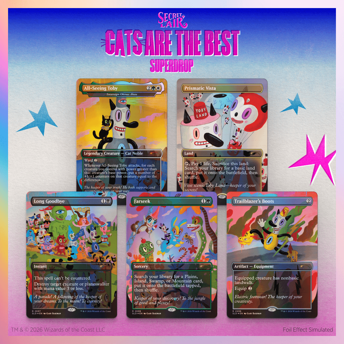 Secret Lair Toby's Journey Foil版 Secret Lair x Toby's Journey by Gary Baseman Foil Edition | New