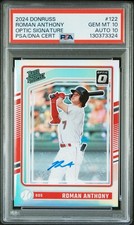 2024 Panini Donruss Rated Prospects Roman Anthony Autograph #122 PSA Dual 10’s