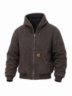 Vintage Carhartt Hooded Active Jacket Quilt Lined Mens Size Large 101540-201