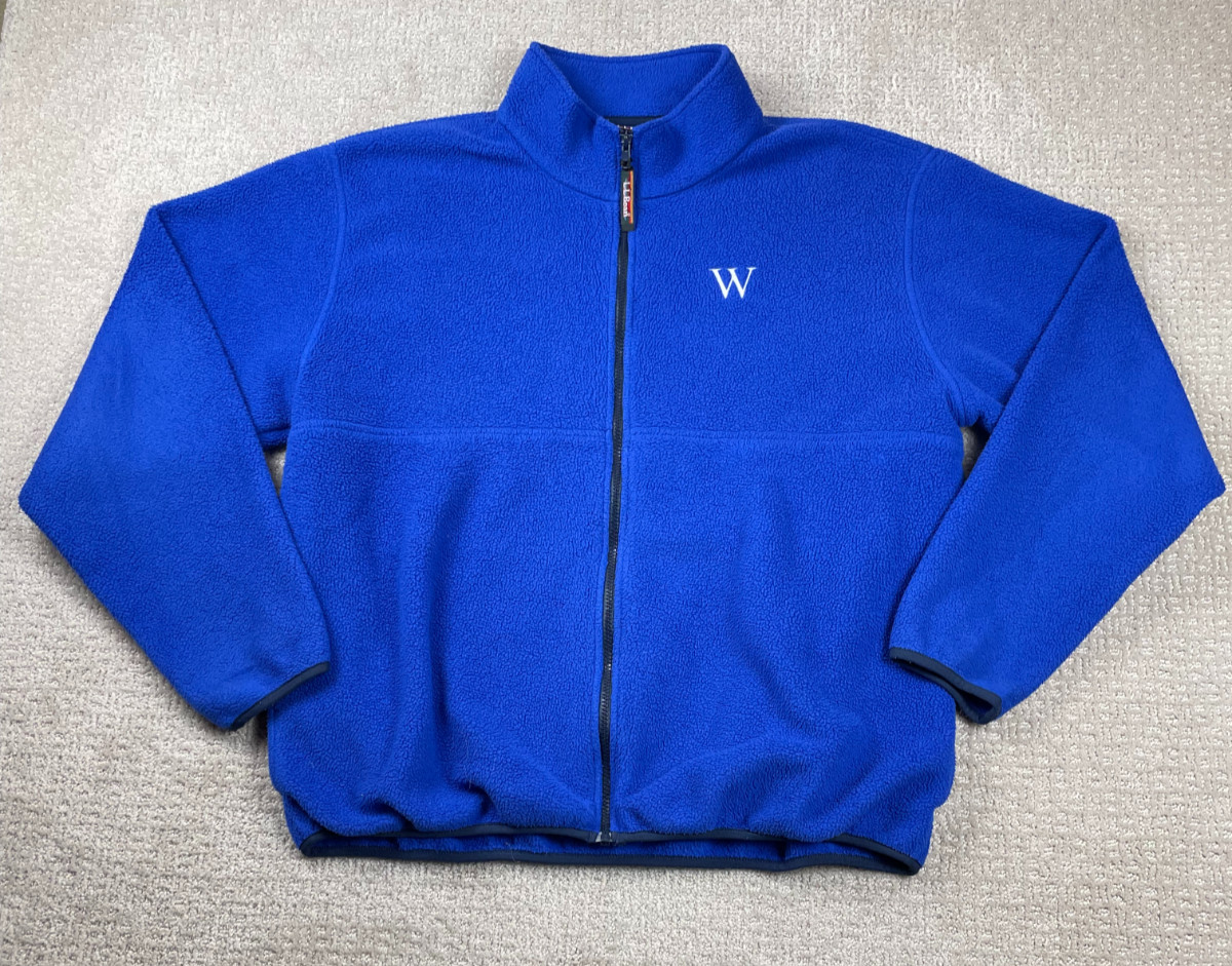 Vintage LL Bean Jacket Mens XL Blue Fleece Full Zip Hiking Outdoors Layering 90s