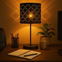 Tischlampe Tischleuchte Nachttischlampe Schwarz Leselampe Wohnzimmerlampe H 35Cm
