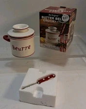 NIB Butter Bell Crock by L. Tremain Keeps Butter Spreadable No Fridge Read Look