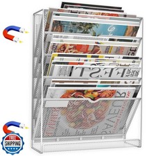 LQPAFZ 6 Tier Magnetic File Holder, No Drilling Installation File Cabinet Org