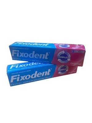 Fixodent Complete Original Denture Adhesive Cream, 2.4 oz, 3 Pack New
