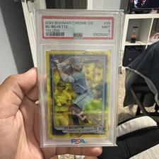 Topps 2024 Bowman Chrome Sapphire Bo Bichette Blue Jays #39 Yellow PSA 9 /75