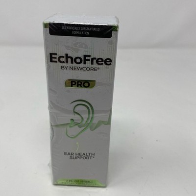 NEWCORE EchoFree PRO Ear Health Support Liquid Drops 2 fl oz White/Green Box