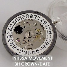 High-Accuracy Automatic Movement with Date Wheel, 21600 bph, 24 Jewels, 3 O'cloc