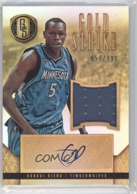 2014-15 Panini Gold Standard Gold Strike 58/199 Gorgui Dieng #13 Auto 0o9