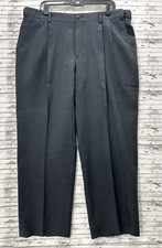 L.L. Bean Men s Comfort Waist Gray 100 Wool Dress Pants Pleated Casual 38W