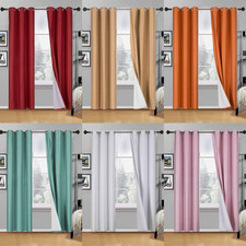 2 HOTEL QUALITY PANELS GROMMET WINDOW CURTAIN FOAM LINED BACKING BLACKOUT K92