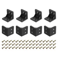 8Stk Kunststoff Eckwinkel, 27X28X27Mm Nylon Regalwinkel Mit Schrauben (Schwarz)