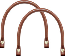 2 Pcs 0.6" Wide 15.7" Length Leather Purse Handles Replacement Brown PU Leather