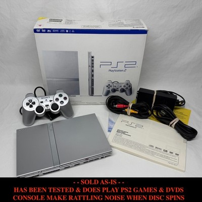 Sony PlayStation 2 Slim Silver w/ Controller and Packaging - Model SCPH-77001