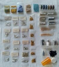 Lot 40 Czech Glass Seed Beads Twists Pearls Storage Tower Asst. Colors Sizes